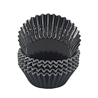 Standard Black Foil Cupcake Liners Muffin Baking Cups for Party and More, 100-Count