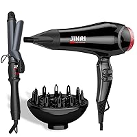 1875W Hair Dryer & 32mm Ceramic Negative Ion Curling Iron Long-Lasting Styling Quick to Heat Up Simple to Use Bionic Wavy Hair Home Travel Hair Salon Adjustable Temperature