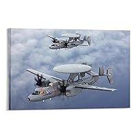 E-2 Hawkeye Airborne Early Warning Aircraft U.S. Navy Military Early Warning Aircraft Photography Pi Wall Art Paintings Canvas Wall Decor Home Decor Living Room Decor Aesthetic 12x18inch(30x45cm) Fr