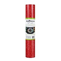 TECKWRAP Glossy Shimmer Glitter Vinyl Adhesive Vinyl for Craft Cutter 1ft x5ft, Red