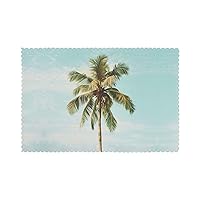 Palm Tree Print Placemats for Dining Table Set of 6, Heat Resistant,Easy to Clean Non-Slip Place Mats