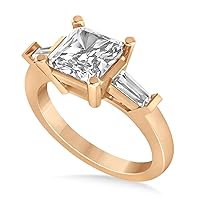 Allurez 14k Gold Diamond Three-Stone Radiant Ring (2.12ct)