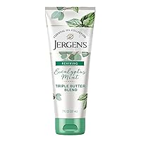 Jergens Eucalyptus Mint Body Butter, Infused with Essential Oils, Helps to Relieve Stress, for All Skin Types, Great Size for Travel, 7 Fluid Ounce