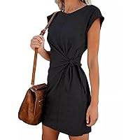 Flattering Dresses for Curvy Women, Women's Sleeveless Irregular Tie Short Summer, S XXL