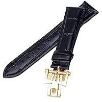 19mm 20mm 21mm 22mm Genuine Leather Watch Band For Vacheron Constantin Patrimony VC Men And Women Black Brown Cowhide Strap (Color : 10mm Gold Clasp, Size : 21mm)