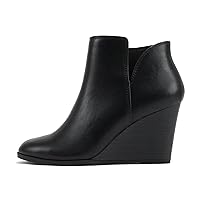 Soda Ability - Mid Ankle Bootie w/Split Shaft and Zipper Stacked Wedge Heel