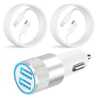 [Apple MFi Certified] iPhone Charger Fast Car Charging, GODMADES 4.8A Dual USB Power Rapid Car Charger Adapter + 2 Pack 6FT Lightning Cable Quick Car Charging for iPhone 14 13 12 11 Pro/XS/XR/X/8/iPad