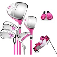 New Golf Sets Junior Complete Golf Club Set - Golf Set for Kids (Ages 3-12) for Right Hand - Includes Golf Stand Bag (Color : Pink)