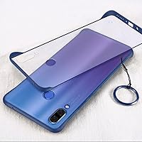 Rimless Matte Phone Case for Huawei P20 P30 P40 Pro P40Pro P30Pro P20Pro Mate 20 Pro Mate20 Case Ring Transparent Cover,Blue,for Huawei Mate 20 Pro