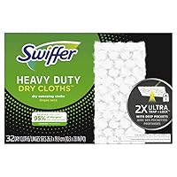 Swiffer Sweeper Heavy Duty Dry Multi-Surface Cloth Refills for Floor Sweeping and Cleaning, Unscented, 32 Count