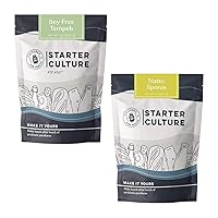 Cultures For Health Vegan Protein Bundle | 8 Total Packets Starter Spores for Soy-Free Tempeh (x4) and Natto (x4) | Plant Based Meat Substitutes | Authentic Gluten Free Indonesian & Japanese Food