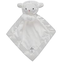 Baby Aspen Bedtime Blessings Lamb Lovie for Babies Security Blanket, Rattle, Newborn Baby Toy, White, 1 Count (Pack of 1)