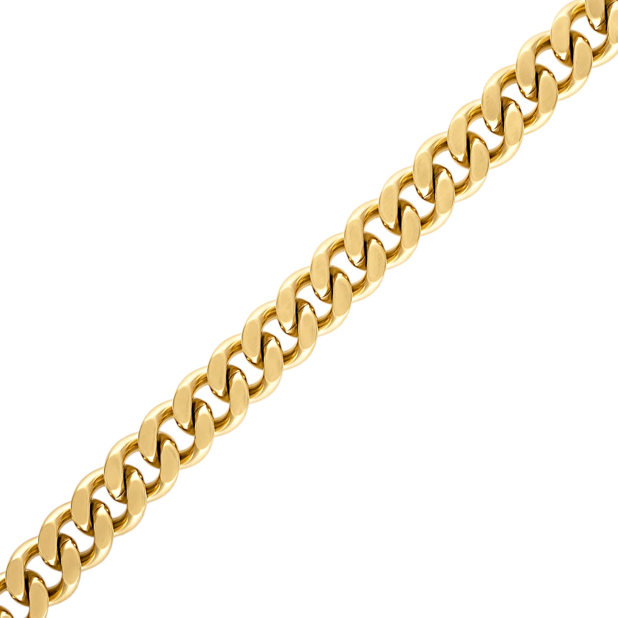 Bulova Men's Jewelry Classic Gold Tone Stainless Steel Curb Chain Necklace, 10mm, Length 24