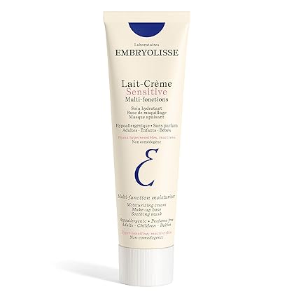 Embryolisse Lait-Crème Sensitive (98% Ingredients of Natural Origin) Face Cream & Makeup Primer - Daily Face Moisturizers for Sensitive Skin 3.4 Fl. Oz