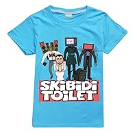 Child Summer T-Shirts Skibidi Toilet Casual Crew Neck Short Sleeve Loose Fit Tops Tees for Boys Girls(7 Colors)