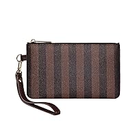 Luxury Wristlet Clutch Bag | Small Zip Pouch Bag w. Card Slots | Classic Phone Purse Wallet for Men Women - Coated Canvas