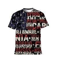 Unisex Novelty Vintage T-Shirt American-Flag Funny Crewneck Classic-Casual Short-Sleeve Fashion Softstyle Summer Workout Tee