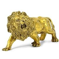 Fengshui Products Male Lions Figures Brass Handmade Magic and Noble Lion Statue 6