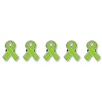 5 Lime Green Non-Hodgkin’s Lymphoma Awareness Jewelry-Quality Enamel Ribbon Pins With Clutch Clasp - 5 Pins - Show Your Support For Non-Hodgkin’s Lymphoma Awareness