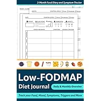 Low-FODMAP Diet Journal: 3-Month Food Diary and Symptom Tracker in 6”x9” size | Blue