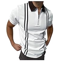 Solid Color Zipper Shirt for Men, 2024 Summer Casual Short Sleeve Lapel Shirt, Tropical Loose Fit Shirts Big and Tall
