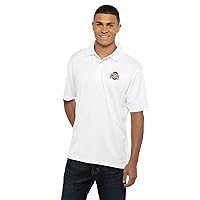 Men's Collegiate Premium Moisture Wicking White Icon Polo