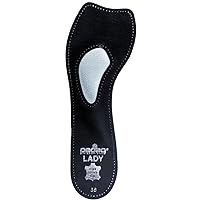 Pedag 2821 Lady 3/4 Ultra Thin Leather Self Adhesive Insole for All Heels, Black, Women's 12
