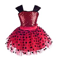 Dressy Daisy Girls Polka Dots Ladybug Costume Tutu Dress Halloween Christmas Fancy Party Dresses Size 3-8