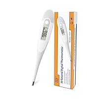 Oral Thermometer for Adults Digital Thermometer for Baby Kids and Children Arm Rectal Medical Thermometer with Fever Alert Memory Function C/F Switchable and Fast Reading Grey