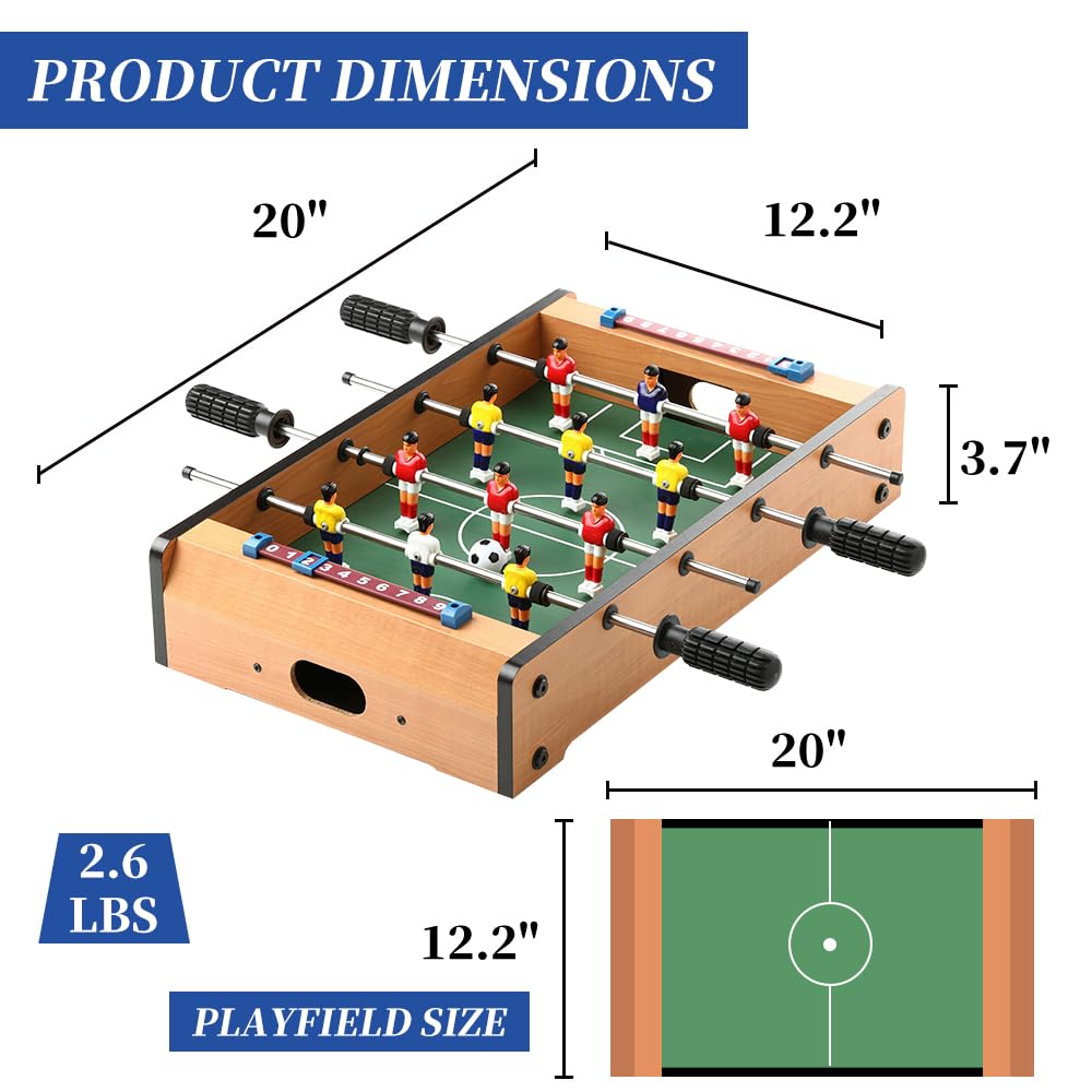 TALLO 20” Foosball Table Portable for Outdoor and Indoor Game Sets