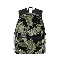 Dollar Sign Money School Backpack For, Unisex Large Bookbag Schoolbag Casual Daypack For