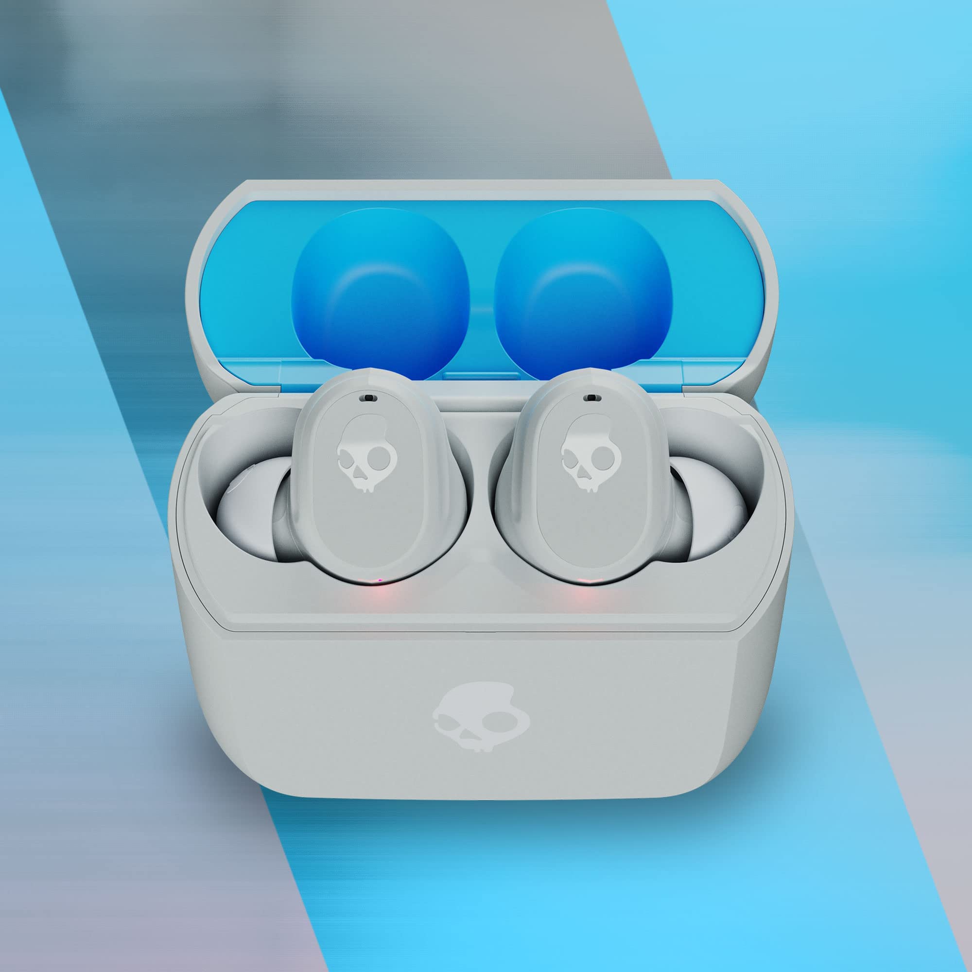 Skullcandy Mod In-Ear Wireless Earbuds, Multipoint Pairing, 34 Hr Battery, Microphone, Works with iPhone Android and Bluetooth Devices - Grey/Blue