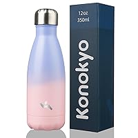 Insulated Water Bottles,12oz Double Wall Stainless Steel Vacumm Metal Flask for Sports Travel,Pastel Sunset
