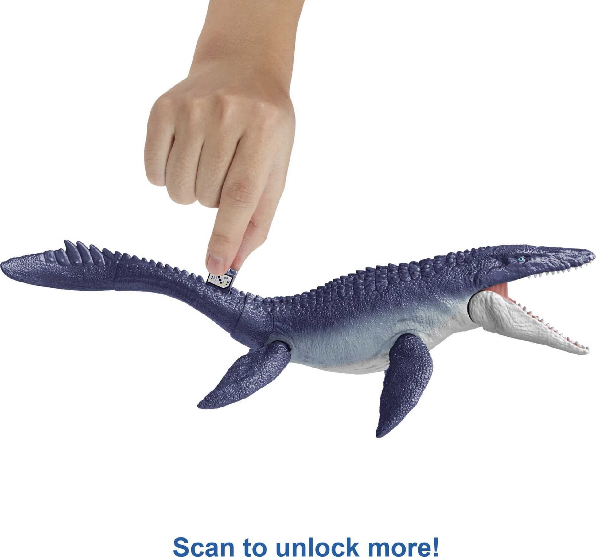 Jurassic World Toys Dominion Mosasaurus Dinosaur Action Figure, 29-in Long Toy with Movable JointsPlus Downloadable App & AR