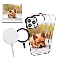 Case Compatible with iPhone 13 Pro Max MagSafe Personalized with your Favorite Photo or Image, Protector for iPhone 13 Pro Max Customizable Heavy Duty, Case iPhone 13 Pro Max Customized Black Border