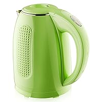 OVENTE Portable Electric Kettle Stainless Steel Instant Hot Water Boiler Heater 1.7 Liter 1100W Double Wall Insulated Fast Boiling with Automatic Shut Off for Coffee Tea & Cold Drinks, Green KD64G