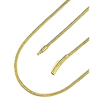 FaithHeart Stainless Steel/18K Gold Plated Snake Chain Necklace for Women Men (Silver/Gold/Black) with Delicate Box