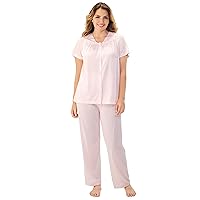 Exquisite Form 90107 Women's Nylon Tricot Short Sleeve Matching Pajama Set