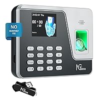 NGTeco Time Clocks for Employees Small Business, Fingerprint Time Clock Supporting Shift Schedules, Standalone Time Card Machine Automatic Punch in Out (0 Monthly Fees)