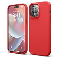 elago Compatible with iPhone 14 Pro Max Case, Liquid Silicone Case, Full Body Protective Cover, Shockproof, Slim Phone Case, Anti-Scratch Soft Microfiber Lining, 6.7 inch (Red)