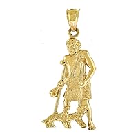 10k Gold Mens Saint Lazarus Height 32.9mm X Width 15.1mm Religious Charm Pendant Necklace Jewelry Gifts for Men