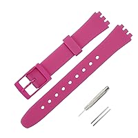 Silicone Children's Watch Strap Replacement for Swatch case Diameter 25mm Swiss Quartz Watch Band（12mm）