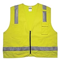 GloWear 8262FRZ Reflective Safety Vest, FR Flame Resistant, Solid Front, Mesh Back , Lime