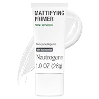 Neutrogena Mattifying Primer with Shine Control, Lightweight Pore Blurring Face Primer Blurs the Look of Pores & Helps Reduce Shine, Matte Primer with Niacinamide, 1 oz