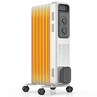 Oil Filled Radiator Heater, 1500W Electric Radiant Heaters for Indoor Use With 3 Heat Settings,Radiator Heater for Large Room Overheat & Tip-Over Protection, Thermostat, Quiet…