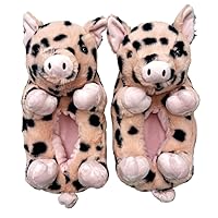 Kids Funny Fuzzy Animal Slippers, Cute Cozy Non-Slip House Shoes for Boys & Girls, Shoe Size 1-4