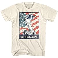 Shelby Cobra Snake and USA Flag American Sports Race Car Adult T-Shirt Graphic Tee
