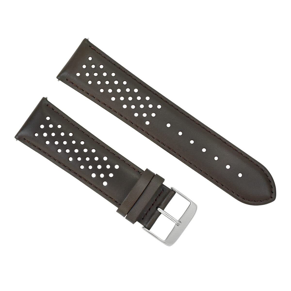 Ewatchparts 21MM COMPATIBLE WITH TAG HEUER CARRERA PERFORATED LEATHER STRAP WATCHBAND QUICK RELEASE BLAC
