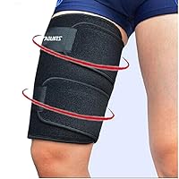 Thigh Compression Sleeves (1 Sleeve) Men, Women & Youth Hamstring Pain/Quad Support & Recovery - Reduce Groin Strains & Cramps - Snug & Warm for Tennis, Soccer, Basketball Sports