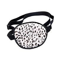 Lazy Eye Breathable Adjustable Strabismus Shading Soft Natural Silk Eye Patch Pad Amblyopia Corrected Single Eye Mask for Adlut/Kid(White Leopard)